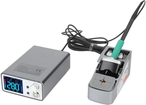 Vista 3 de Estación de soldadura inteligente, pantalla digital de grado profesional, control PID de 96 W, mango T210 de calentamiento rápido para reparación