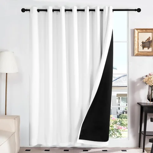 Vista 71 de Deconovo cortinas blackout 100 % con forro totalmente negro con aislamiento térmico de doble capa, oscurecimiento de la habitación, ahorro