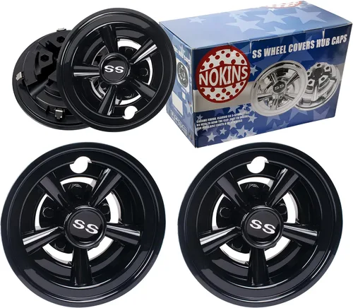 Vista 2 de NOKINS Cubiertas de rueda SS para carrito de golf, tapas de cubo para la mayoría de carritos de golf de 8 pulgadas (juego de 4) Tires Wheel Covers