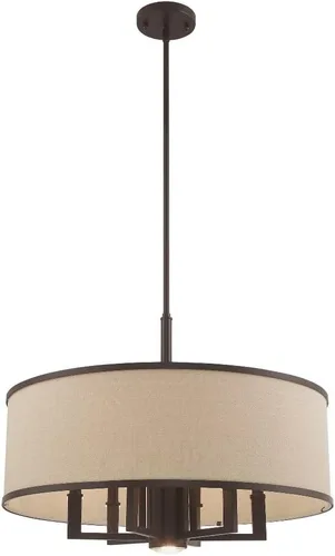 Vista 5 de Livex Lighting 62614-48 Park Ridge - Lámpara de araña de 6 luces, pintada a mano con hoja de oro antigua