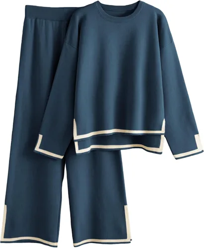 Vista 15 de Tanming - Conjunto de 2 piezas para mujer, suéter de descanso Albaricoque
