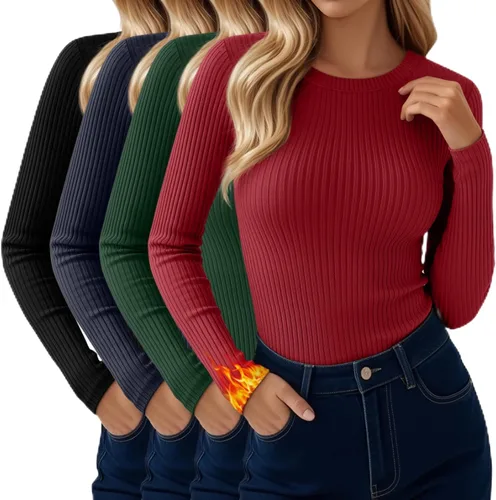 Vista 3 de Paquete de 4 camisas térmicas de manga larga acanaladas