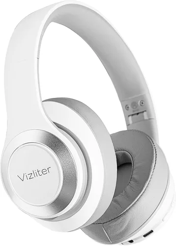 Vista 7 de Vizliter TWS - Auriculares Bluetooth inalámbricos con graves profundos 5.3 con micrófono integrado y luces LED con cancelación de ruido (beige)