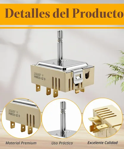 Vista 2 de Horno de cocina DG44-01006B, interruptor infinito dual compatible con horno Sam-Sung, reemplaza AP6037530, PS11771631, EAP11771631, ETC.