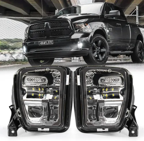 Vista 8 de Juego de luces LED antiniebla compatibles con Dodge Ram 1500 de 4ª generación, 2013-2018, 2019-2020 Classic, kit de luces LED antiniebla de repuesto