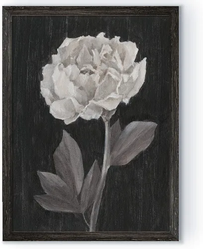 Vista 25 de Renditions Gallery- Lienzo enmarcado con flores blancas y negras Flores blancas y negras 1 juego/marco negro