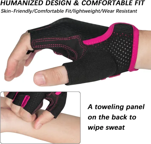 Vista 3 de MOREOK Guantes de ciclismo para hombresmujeres-almohadilla de gel de 0.197 in Guantes de ciclismo de medio dedo para ciclismo, levantamiento