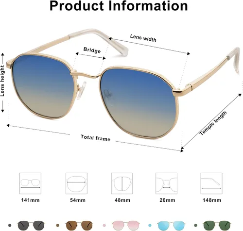 Vista 6 de SOJOS Gafas de sol cuadradas para hombres y mujeres, estilo clásico y retro