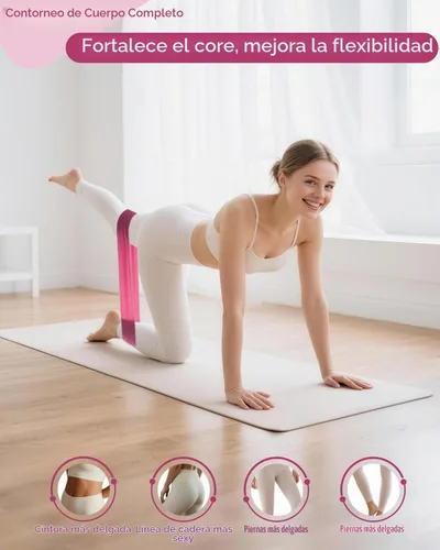 Vista 4 de Home Pilates Essentials Set de equipo de pilates para mujer con guía de usuario completa, anillo de pilates de 13 pulgadas, pelota de ejercicio