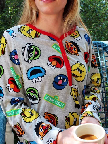 Vista 5 de Sesame Street Elmo - Camisón Henley de manga larga para mujer