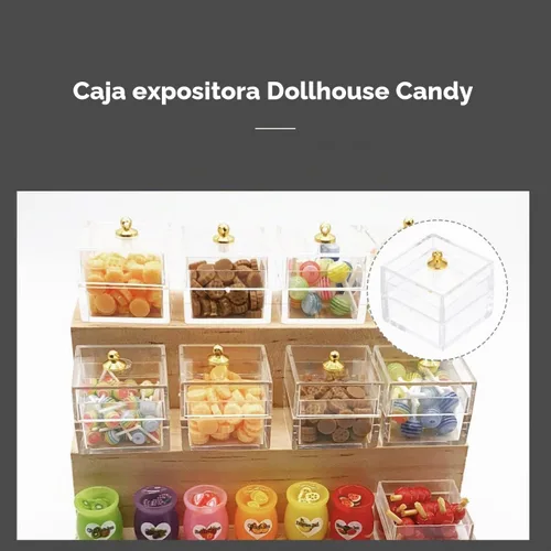 Vista 8 de 10 cajas de dulces en miniatura para casa de muñecas con tapas, tarros de plástico transparente a escala 1:12, pequeños recipientes de comida
