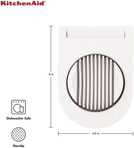 Vista 3 de KitchenAid Cortador de huevos clásico con alambres de acero inoxidable, 9 pulgadas, blanco