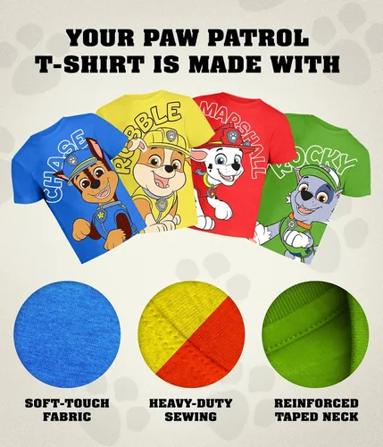 Vista 6 de Camiseta gráfica de Paw Patrol (conjuntos) Marshall Chase Rubble Rocky Skye Everest Zuma Outfit Tee para niños pequeños de cumpleaños a niños