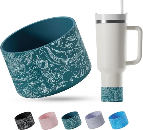 Vista 16 de Funda de silicona para botellas Stanley de 20-40oz, termos Hydro Flask, termos Simple Modern, termo Iron Flask, termos similares, accesorio