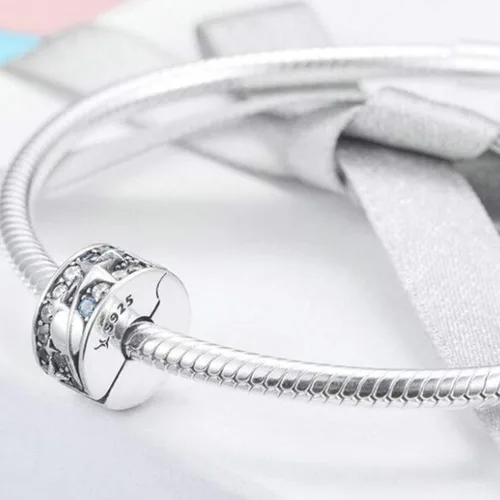 Vista 3 de Eternalll Jewellery Abalorio espaciador original con clip para pulseras de plata de ley con clip, para pulseras de mujer