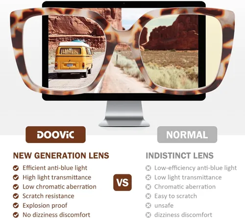 Vista 5 de DOOViC 3 Pack Oversized Reading Glasses for Women Blue Light Blocking Square Stylish Computer Readers