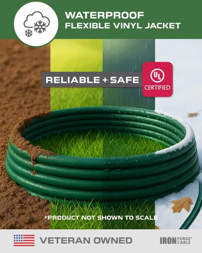 Vista 2 de Iron Forge Cable Cable de extensión resistente a la intemperie de 6 pies para exteriores – 16/3 SJTW resistente cable de extensión verde de 3