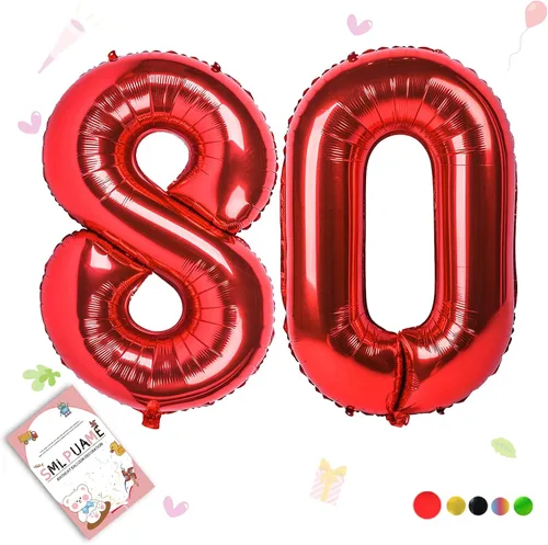 Vista 212 de Globos grandes de 40 pulgadas de números del 0 al 9, globos numéricos para decoración de fiesta de cumpleaños, globos de helio de aluminio