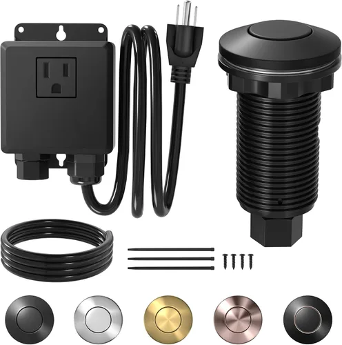 Vista 9 de Kit de interruptor de aire para eliminación de basura Joinfworld, kit de botón de eliminación de basura impermeable con interruptor de eliminación