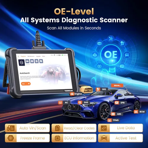 Vista 6 de THINKCAR THINKSCAN 689 OBD2 escáner, herramienta de escaneo bidireccional con 34+ restablecimiento, más de 3000 pruebas activas, codificación ECU