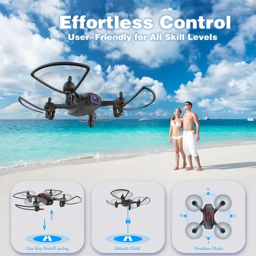Vista 3 de Drones para niños de 8 a 12 años, dron con cámara 1080P para niños y adultos, FPV Drone con 2 baterías, mini dron con foto de gestos, cuadricóptero