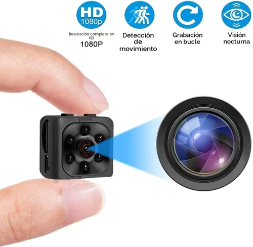 Vista 2 de Cámara oculta 1080P HD - Cámara espía portátil con visión nocturna y detección de movimiento, cámara de niñera para seguridad en el hogar, oficina