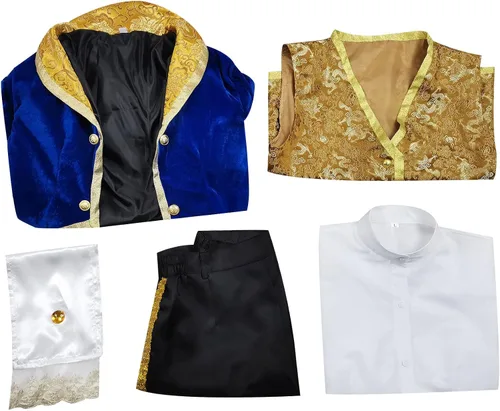 Vista 7 de Disfraz de La Bestia para hombres y niños, chaqueta para cosplay de Dan Stevens, uniforme para Halloween (talla S, mujer)