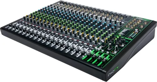 Vista 4 de Mackie ProFX22v3 Mezclador de efectos profesionales de 22 canales con paquete USB con Tascam Auriculares profesionales cerrados y estuche rígido