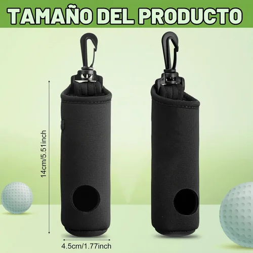 Vista 2 de Chivao 4 Pcs Golf Ball Holder, Golf Tee Pouch for 3 Balls Negro