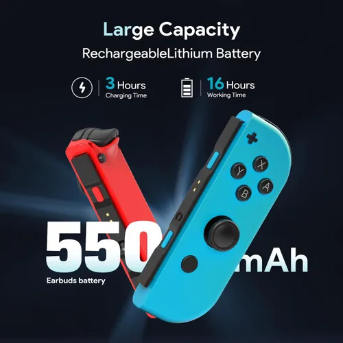 Vista 6 de Ambfina Wireless Controller Compatible with Switch, Replacement for Switch, Wireless Left and Right Controllers Support Dual Vibration