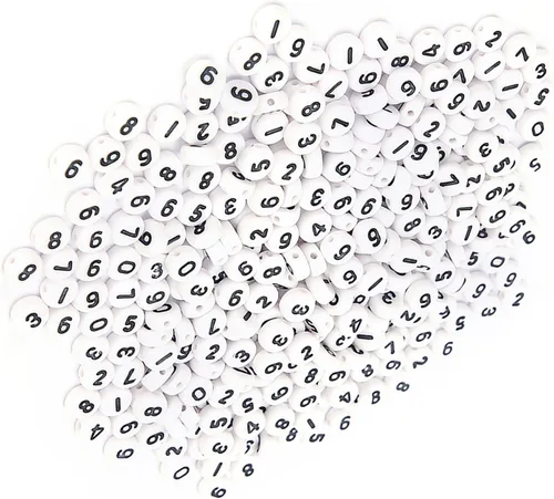 Vista 8 de Zunate 500 Pcs Acrylic Beads with Numbers 0-9 for DIY Jewelry Making, Craft Supplies, Handmade Bead Accessories
