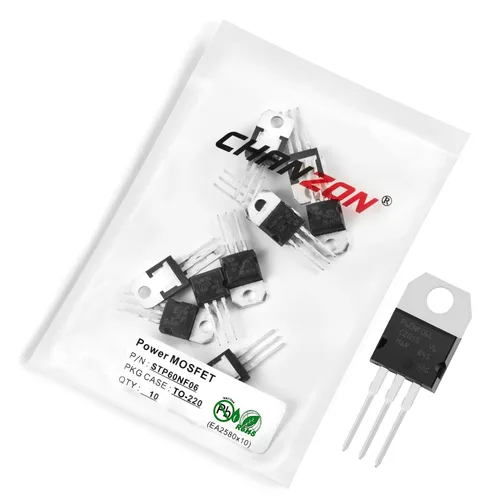 Vista 82 de Chanzon 2N60 TO-220AB NMOS MOS N-Channel Power MOSFET Transistor, alto voltaje y corriente nominal, (paquete de 10 unidades)
