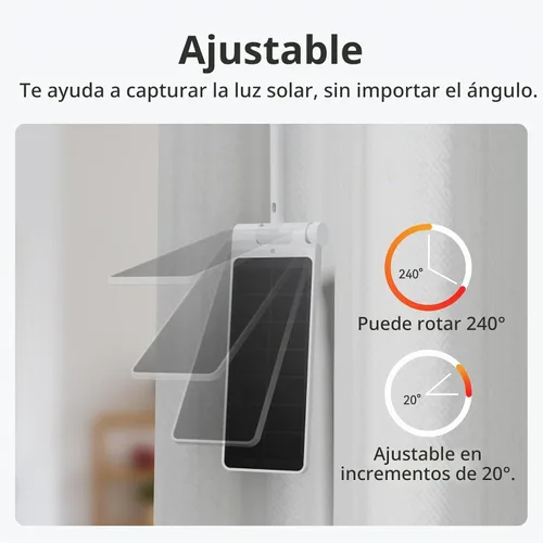 Vista 4 de SwitchBot Cargador de panel solar para cortina 3 - Mejora de rendimiento, fácil de usar, admite carga con poca luz, panel solar inteligente