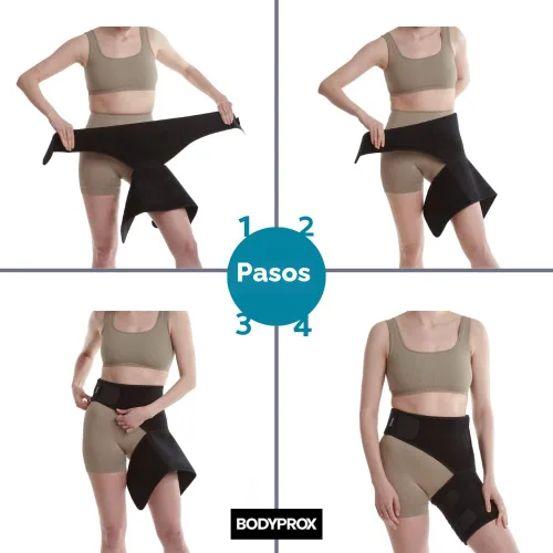 Vista 5 de Faja de Ingle, ajustable para el alivio del dolor de cadera, ingle, tendón de la corva, muslo, y nervios ciáticos
