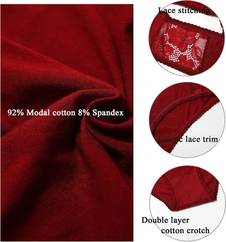 Vista 3 de LEVAO Bragas de bikini de algodón para mujer, suaves, elásticas, de cintura baja, paquete múltiple, ropa interior atrevida S-XL