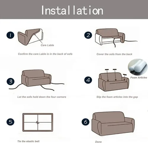 Vista 6 de Konsilsa Funda elástica para sofá de 1/2/3/4 plazas, funda universal para sillón suave, lavable, antideslizante, adecuada para protector de muebles