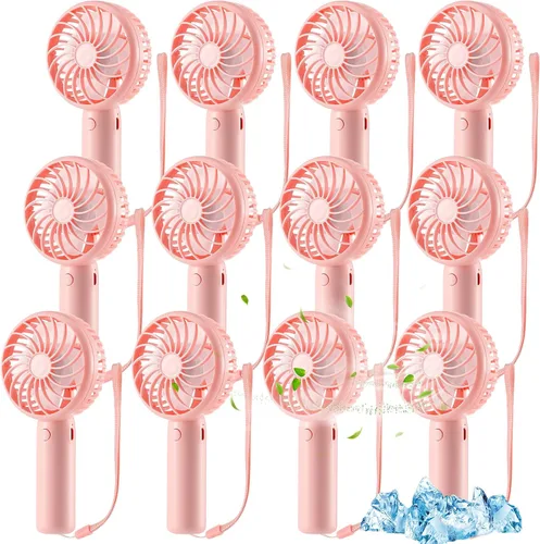 Vista 39 de Tujoe Mini ventilador de mano potente de 3 velocidades, ventilador personal pequeño portátil recargable con base USB para mujeres, maquillaje