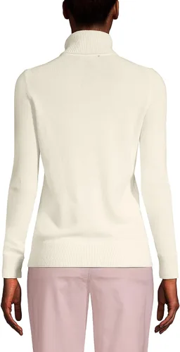 Vista 2 de Lands' End Suéter de cuello alto de cachemira