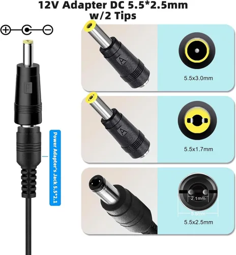 Vista 4 de Cargador de teclado Casio de 12 V CA/CC compatible con teclado Casio WK-1600 WK-1800 WK-1630 WK-3000 WK-3000D WK-3200 WK-3300 WK-3500 WK-3800