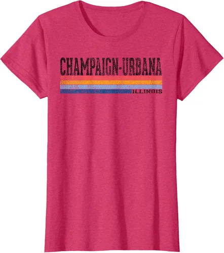 Vista 10 de clásico 1980s estilo champaign-urbana Illinois T Shirt, hombre 2XL, Blanco