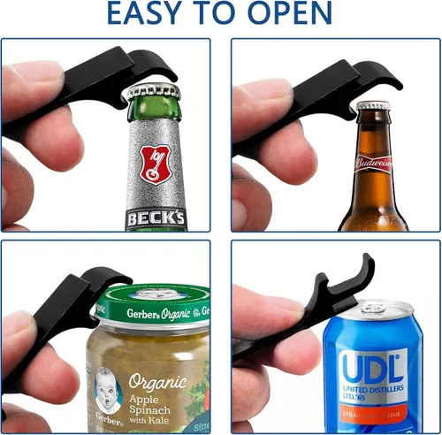 Vista 5 de Litoexpe 16 abrebotellas de cerveza negra, llavero de metal de alta calidad, herramienta de llavero de soda, regalo personalizado, accesorios