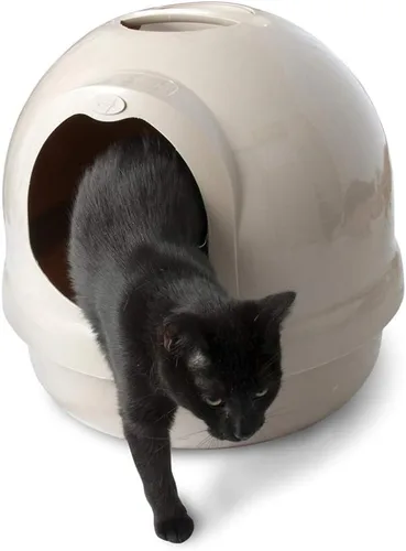 Vista 2 de Petmate Booda - Caja de arena abovedada Covered design helps contain scatter and smells, roomy interior for felines, easy scooping access, reduces