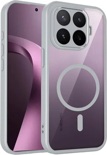 Vista 180 de Funda magnética transparente compatible con Xiaomi 17T, color negro 2 en 1 PC + TPU cubierta de teléfono a prueba de golpes, carcasa protectora