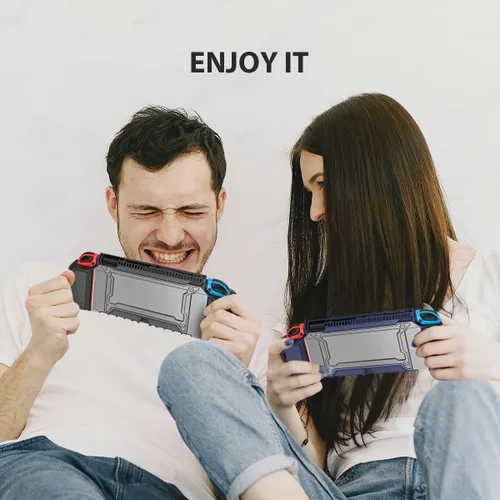 Vista 7 de Switch OLED - Funda protectora acoplable para Nintendo Switch OLED modelo 2021, cómoda con ranuras para tarjetas de juego y correa de mano, 1