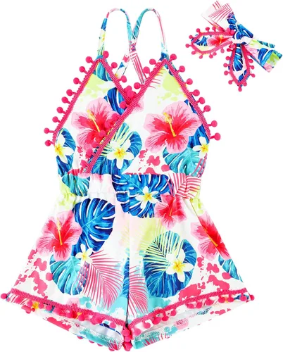 Vista 27 de UNICOMIDEA 6M-3T Traje sin espalda para bebé niña traje mameluco con diadema