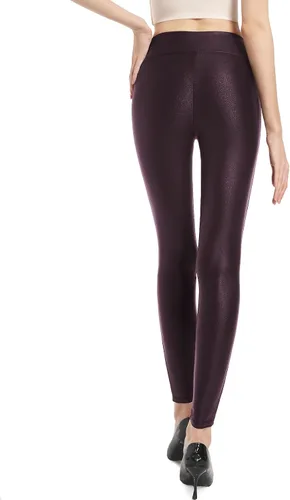 Vista 2 de Tapata Leggings de piel sintética de 252729 pulgadas para mujer, cintura alta, pantalones pequeños para entrenamiento
