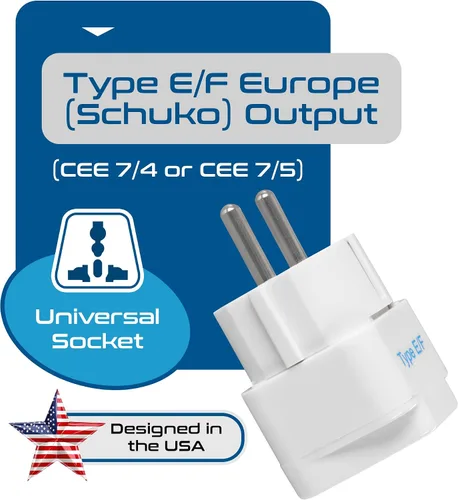 Vista 6 de Adaptador de conexión universal a tierra Ceptics Alemania/Francia (SCHUKO) - Tipo E/F