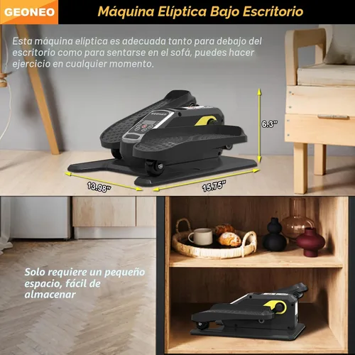 Vista 2 de Máquina elíptica debajo del escritorio, ejercitador elíptico eléctrico para personas mayores, silencioso y pequeño, ejercitador de pedal eléctrico