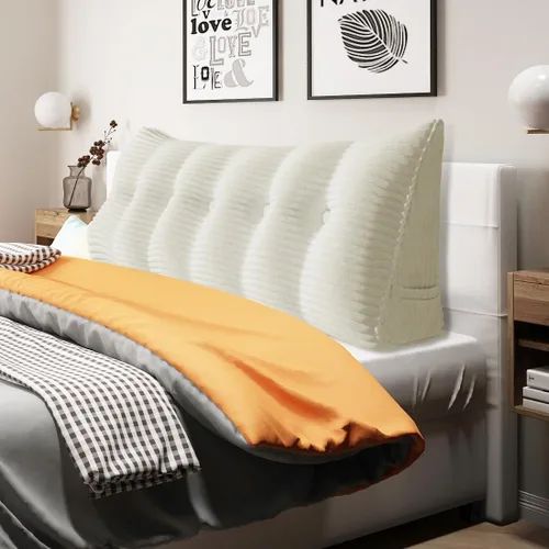 Vista 43 de Almohada de cuña acolchada de 8 libras para cabecero, posicionador corporal en forma de triángulo, almohada de lectura para la cama, almohada