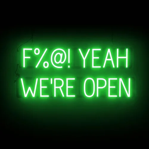 Vista 54 de SpellBrite Letrero LED Neon OPEN para negocios - Azul, 17" x 6